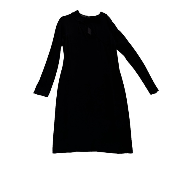 Vintage Gianni Versace Black Midi Dress Cut Out Long Sleeve Size 46 Read - Picture 1 of 10